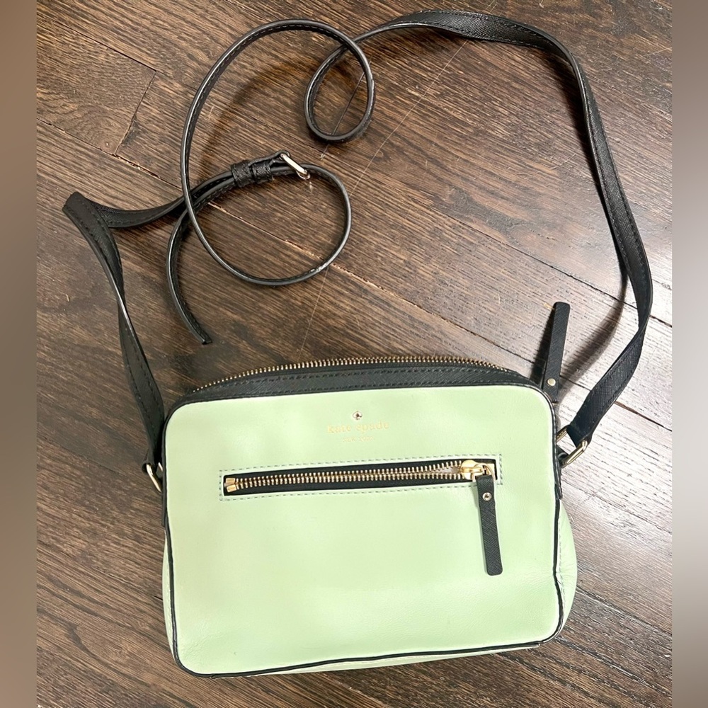 Kate Spade Light Green and Black Crossbody Bag